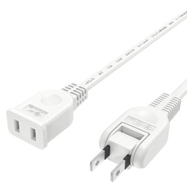 Akirari TAP-EX2102 Power Extension Cord 2m Tracking Fire Prevention Swing Plug with Insulated Cap, White