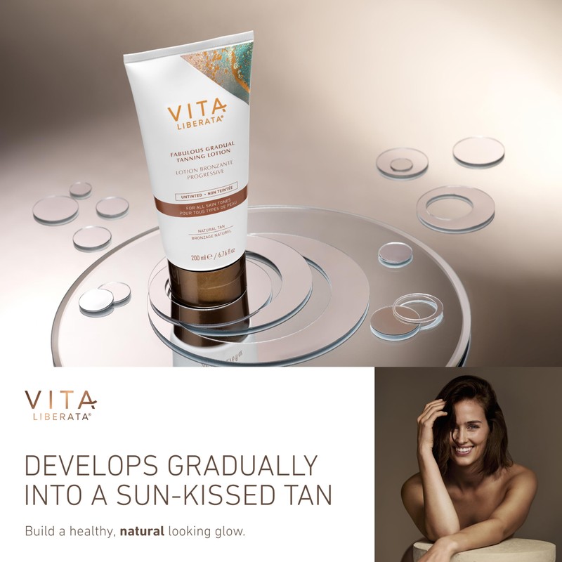 VITA LIBERATA Fabulous Gradual Tanning Lotion 50ml, Super Hydrating Hyaluronic