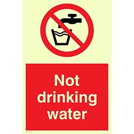 Viking Schilder pv48-a4p-p "Nicht Trinkwasser"-Zeichen, Kunststoff, halbstarr nachleuchtend, 300 mm H x 200 mm W