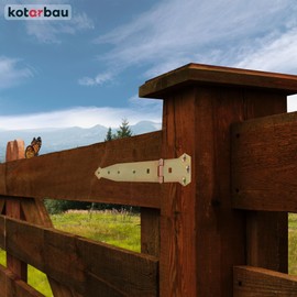 KOTARBAU® Set of 2 Throwing Hinges 300 mm Door Hinge Galvanised Shutter Hinge Cross Hinge Door Hinge Decorative Hinges Yellow Rustproof