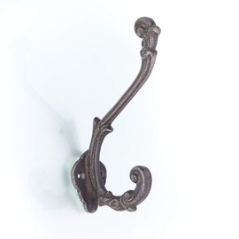 Antikas Vintage Coat Hook | Handmade Iron | 17 x 7 cm | Mottled Grey | Coat Hook Antique