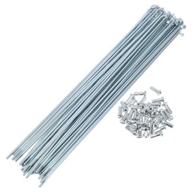 A ABSOPRO 36 Set 13G Bicycle Spokes 223mm Bike Wheel Spokes Galvanized Carbon Steel Silver Tone