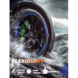 Maicican Blue a Reflective PVC Wheel Eyebrow Stickers, Set of 20, Night Safety Warning, Anti-Scratch, Waterproof, Outdoor Use