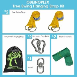 10ft Tree Swing Hanging Kit, Safe Straps with Carabiners, 2,200lb Strength