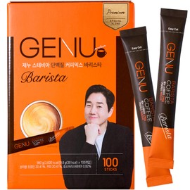 GENU Stevia Protein Coffee Mix (100 sticks, Barista) Korea's No.1 Selling Zero Sugar Protein Coffee Mix