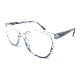 The Malibu Colorful Two Tone Readers Reading Glasses, Spring Hinge, Plastic Cat Eye Frame for Women + 2.25 Grey
