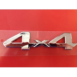 1pc OEM 4X4 Emblem Badge 3D Logo Compatible with Rear Tailgate 2005-2018 4 X 4 (Chrome)