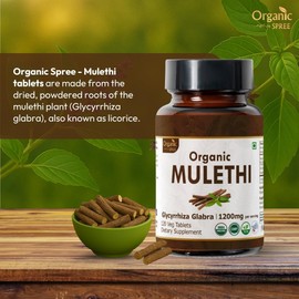 ORGANIC SPREE Mulethi 120 Tablets – USDA Organic Licorice Root – Supports Digestive Health & Immunity*