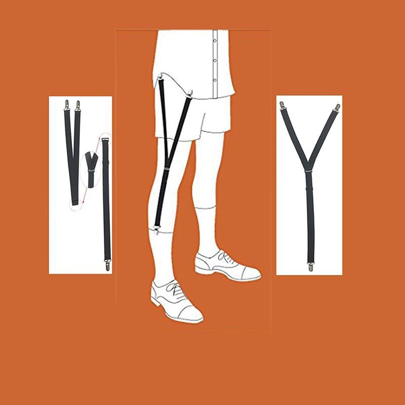 1 Pair of Adjustable Elastic Bottom Clip Y-Style Suspenders, with