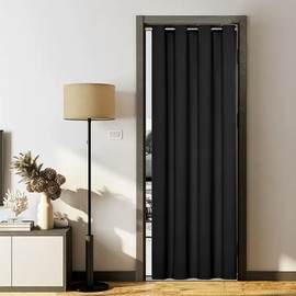 Dehome Grade 1 Blackout Curtains 107 x 160 cm 1 Panel Grommet Top Divider Thermal Insulated Energy Saving Privacy Protection UV Protection Black