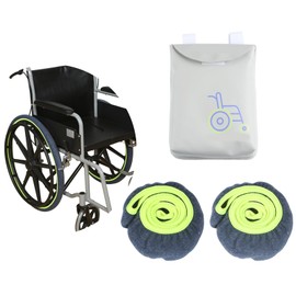 EHUELDER Wheelchair Wheel Covers 2 Pack - Dust proof Floor Protectors, Non-Slip & Silent Rolling Covers for Indoor Use - Fits Most Wheelchair Tires(24 inches)