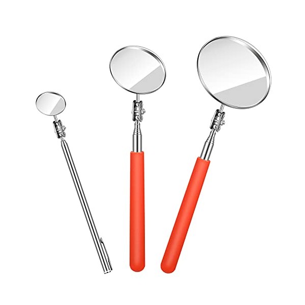 3 Pieces Telescoping Inspection Mirror Adjustable Observe Ullman Inspection Mirror