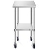 KUTLER Stainless Steel Table 30 x 18 Inches with Caster