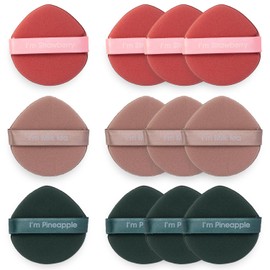 Croixx Cushion Funde Puff Subdivisions, Set of 12, 3 Colors x 12 Pieces, Makeup Puff Firmly Attaches to the Funde