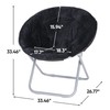 HANGKAI Folding Faux Fur Moon Chair, Teen Adult Saucer Chair