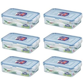 6 X Lock & Lock Food Storage 550ml Rectangular Box HPL815