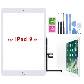 Hedywei Hedywei Ersatz-Touchscreen f1r iPad 9 Display A2602 A2603 A2604 A2605 10,2 Zoll 2021 Touchscreen Digitizer mit Werkzeugset (wei?)