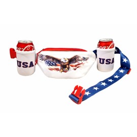USA Eagle Merica Beverage Belt Fanny Pack Holster All American Classic Costume 4th of July