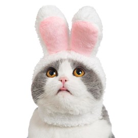 Impoosy 4PCS Cats Bunny Ears Hat Cat Easter Rabbit Costume Kitty Cute Cap Pet Easter Ears for Cats Small Dogs Puppy Acdessory Headwear (Cat)
