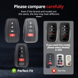 for Toyota Key Fob Cover.No Screws Required for Installation. for Toyota 2020-2022 Highlander Prius Corolla 2018-2024 Camry RAV4 Avalon C-HR GT86(Silver, Model 1)
