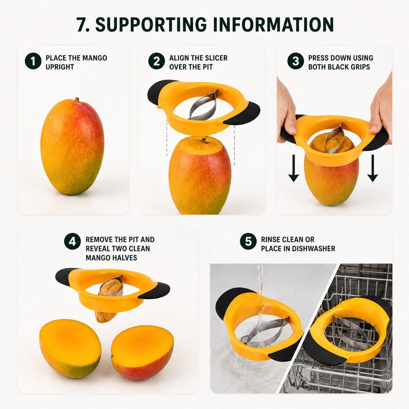 Mango Slicer & Pitter for Kitchen Prep – Stainless Steel