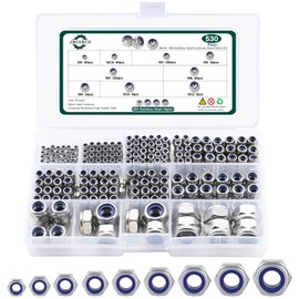 Metric Nylon Insert Lock Nut Assortment Kit, 530PCS Stainless Steel Standard Thread Nylock Nuts Set for Bolt M2-M12