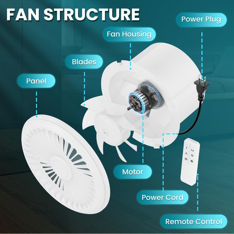 HG Power 6 Inch Bathroom Exhaust Fan One-Way Ventilation Fan