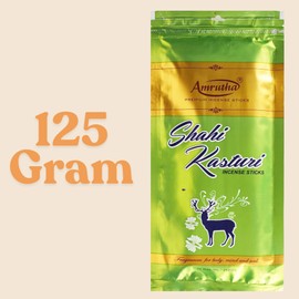 Hashcart Shahi Kasturi Deer Musk Incense Sticks, 125g Pack with 80-85 Stick of Natural Musky Fragrance, 45-50 Mins Burn Time