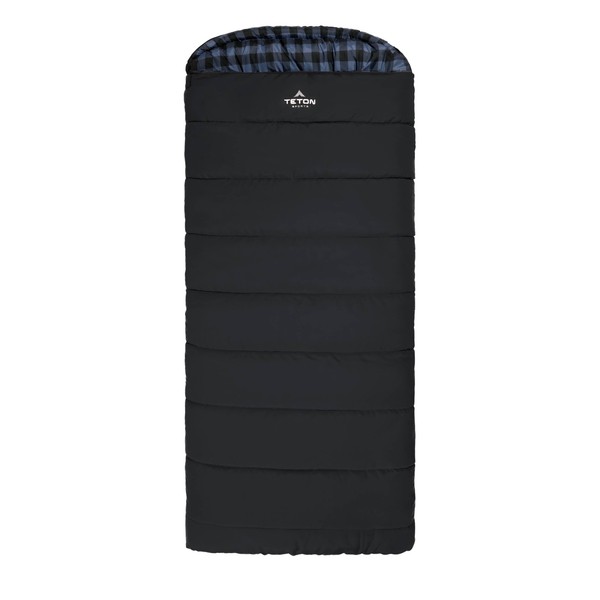 TETON Sports Bridger Canvas Sleeping Bag, -35˚F, -20˚F, 0˚F, 20˚F Degree Options - Cold Weather Winter All-Season Outdoor Gear, Car & Tent Camping Accessories & Essentials - Charcoal/Blue, -35˚F