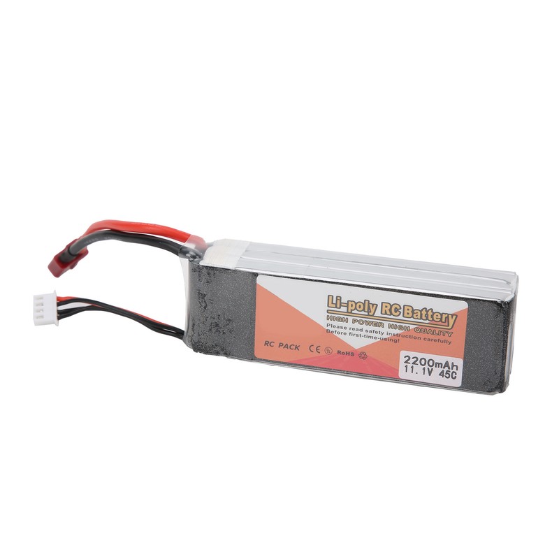 11.1V 2200mAh 3S 45C Lipo Battery Pack with T Plug