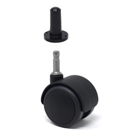 Design61 Set of 4 Universal Furniture Castors Rubber Castors for Hard Floors with Sleeve and Pin