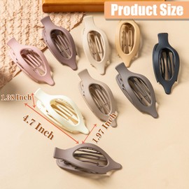 Flat Hair Clips, 9 PCS 4.7 Inch Large Side Slide Volume Clips for Women & Girls, Internal Tooth Design, Strong Hold Matte Hair Clips for Thick Hair & Thin Hair,French Concord Clip