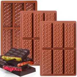Palksky Dubai Chocolate Bar Mold Deep for Filling Kunafa Pistachio, Candy Bar Molds Silicone Chocolate Molds for Stuffed Bar Thick,3PCS- 6 Cavities