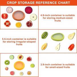 Contenedores de Almacenamiento de Frutas y Verduras Reutilizables de Silicona,2026 Nuevo Juego de 4 Cajas de Almacenamiento Refrigeradas, para Guardar Cebolla, Tomate, Limón y Aguacate (4PCS1)