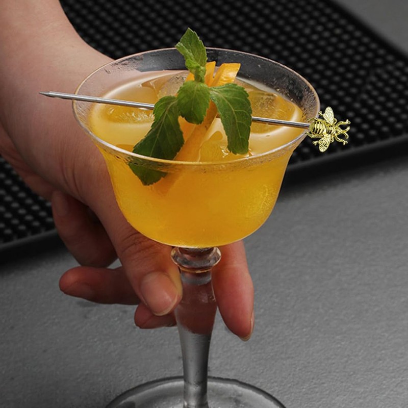 FL-WITHYOU Bees Cocktail Reusable Picks martini toothpicks metal toothpicks fancy