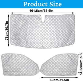 Junhui Thermomatte Fahrerhaus Innen für T5 T6, Sonnenschutz Auto Frontscheibenabdeckung Sonnenschutz Windschutzscheibe Innen Faltbar Abdeckung Frontscheibe Auto Sommer