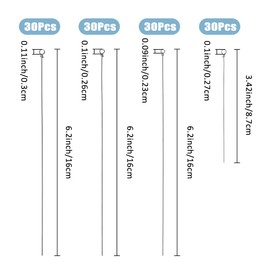 SUPERFINDINGS 120Pcs 4 Styles Stainless Steel Wire Spinner Baits 8.7-16cm Stainless Steel Fishing Spinner Shaft Fishing Looped Spinner Shaft