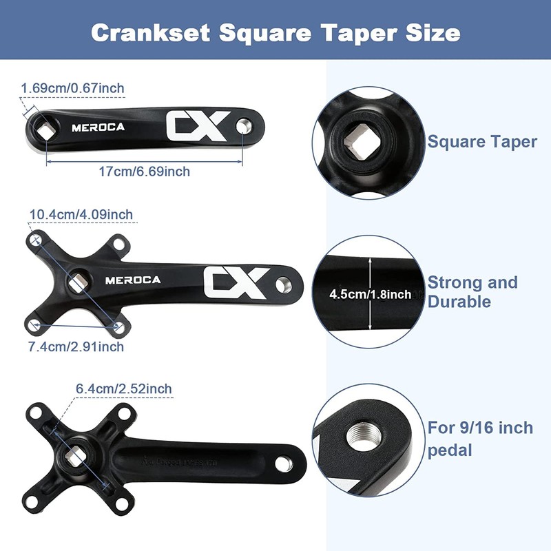 SURIEEN 170mm 32T Square Crankset for Mountain Bike with 104