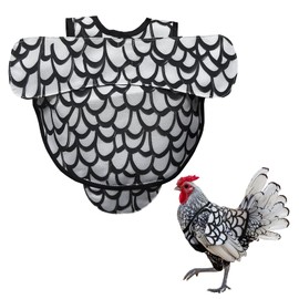 Chicken Saddle for hens, Extended Shoulder Protection, Adjustable Shoulder Straps,Anti Pecking Apron for hens, Durable Back Protector for Laying hens (White)