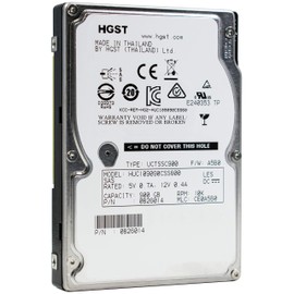 HGST Ultrastar C10K900 | HUC109090CSS600 | 0B26014 | 900GB 10K RPM SAS 6.0Gb/s 64MB Cache | 2.5in SFF | 512n | Cache Enterprise Hard Disk Drive HDD (Renewed)