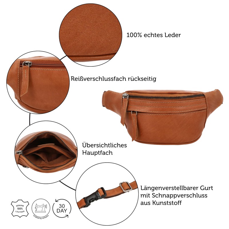 Gusti Mini Spencer Children's Bum Bag Leather Shoulder Bag Brown