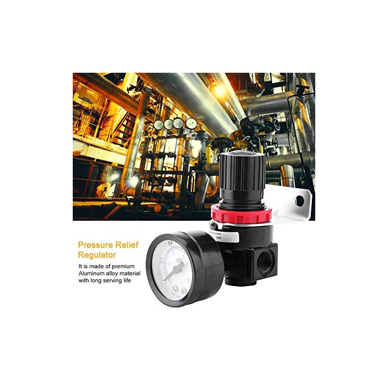 Pressure Regulator, Air Pressure Gauge Regulating Valve AR2000 Fittings Set,