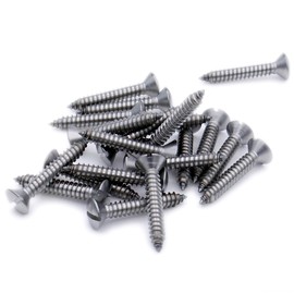 No.4 x 0.875 (2.9mm x 22mm) Slot Raised Countersunk Self-Tapping Screw - Stainless Steel (A2) (Pack of 20)