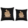 Enoki Mushrooms With Gnomes Throw Pillow