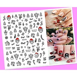 Christmas Santa Snow Snowman Reindeer Bear Penguin 3D Nail Sticker Wg395 for Nails Design Nail Art Stickers Decals Supplies Manicure Tips Sticker Colorful for Nail Decorations
