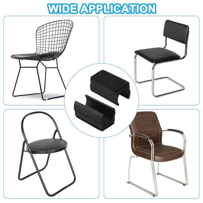 PATIKIL 8 Pcs Rectangular U Shaped Chair Leg Caps with