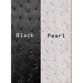 Mybecca Black Ostrich Vinyl 54" Wide Textured Faux Leather Great for Upholstery & Bags (1 Yard)