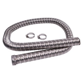 ZTUOAUMA 24mm 1M Length Double 304 Stainless Steel Exhaust Pipe 36061296 90394 with Clamps Compatible with Webasto Eberspacher Diesel Parking Heaters