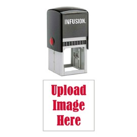 Infusion 1.625" x 1.625" Custom, Large, Square Self-Inking Logo Stamp, Red