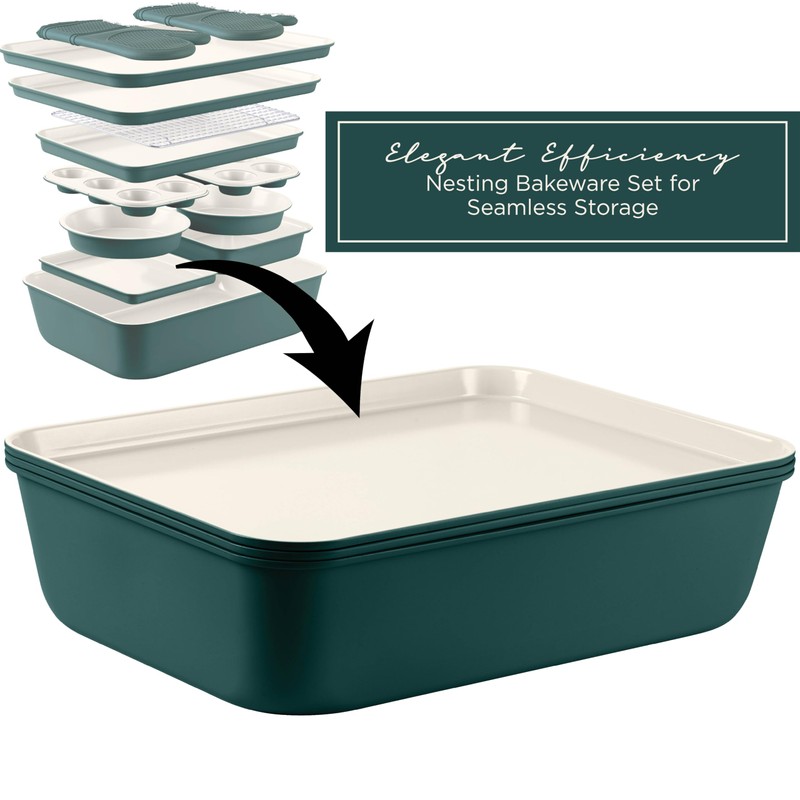 Country Kitchen Nonstick Stackable Bakeware Set - Deluxe Heavy Duty,